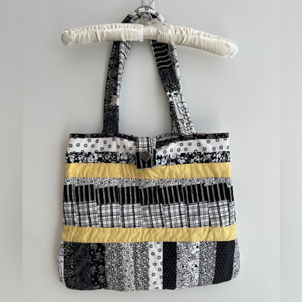 HANDMADE Quilted Tote Bag Double Handle Lined Commute Market Cottagecore Travel